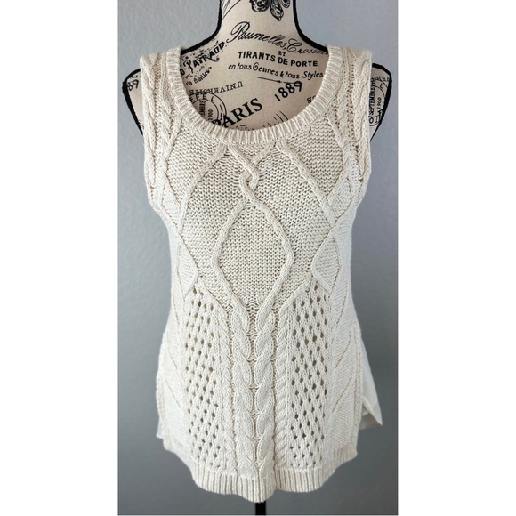 Anthropologie Sweaters - Anthropologie Moth Cream Knitted Sweater Vest, size Medium